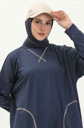 Oyya Flatlock Detail Sweatshirt 238468-01 Navy Blue 238468-01