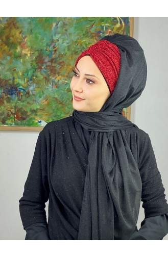 Rot Praktischer Turban 17ŞAL52-07
