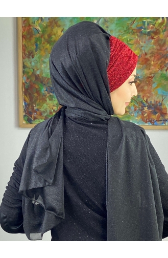 Rot Praktischer Turban 17ŞAL52-07