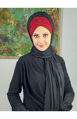 Rot Praktischer Turban 17ŞAL52-07