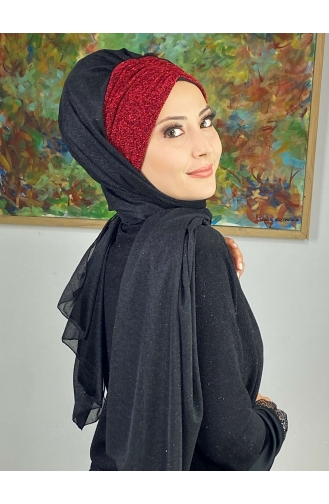 Rot Praktischer Turban 17ŞAL52-07