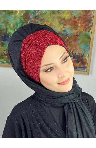 Rot Praktischer Turban 17ŞAL52-07