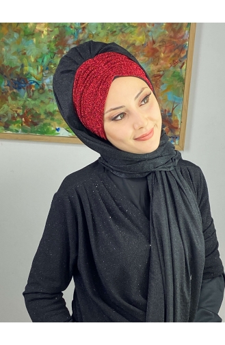 Rot Praktischer Turban 17ŞAL52-07