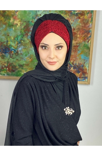 Rot Praktischer Turban 17ŞAL52-07