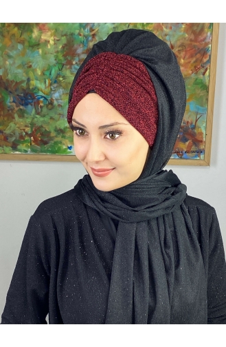 Claret Red Ready to Wear Turban 17ŞAL52-09