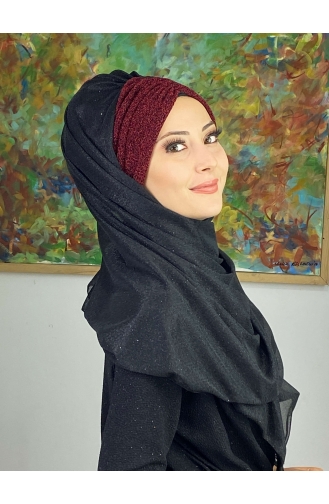 Claret Red Ready to Wear Turban 17ŞAL52-09