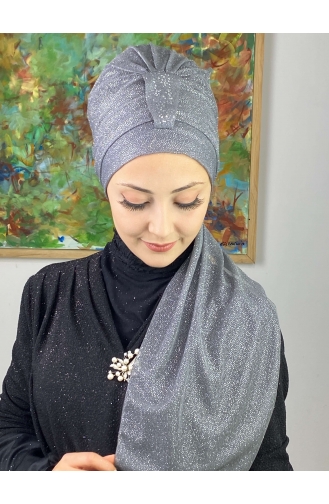 Hürrem Bonnet Écharpe Pailleté Single Unit 57ARA181222-10 Gris 57ARA181222-10