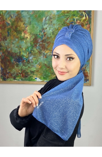 Hürrem Bonnet Écharpe Pailleté Single Unit 57ARA181222-04 Indigo 57ARA181222-04