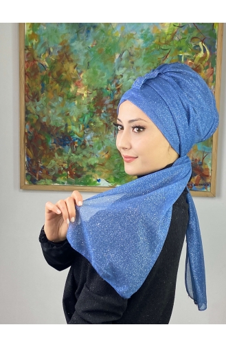 Hürrem Bonnet Écharpe Pailleté Single Unit 57ARA181222-04 Indigo 57ARA181222-04