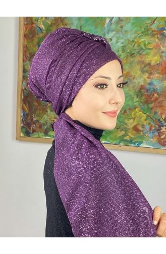 Hürrem Bonnet Écharpe Pailleté Single Unit 57ARA181222-05 Violet 57ARA181222-05