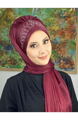 Claret Red Ready to Wear Turban 17ŞAL62-01