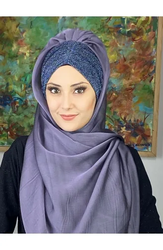 Dark Lilac Ready to wear Turban 17ŞAL1-11