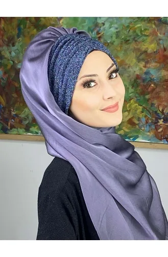 Dark Lilac Ready to wear Turban 17ŞAL1-11