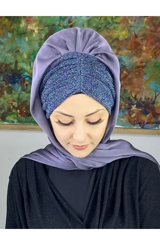 Dark Lilac Ready to wear Turban 17ŞAL1-11