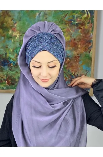 Dark Lilac Ready to wear Turban 17ŞAL1-11
