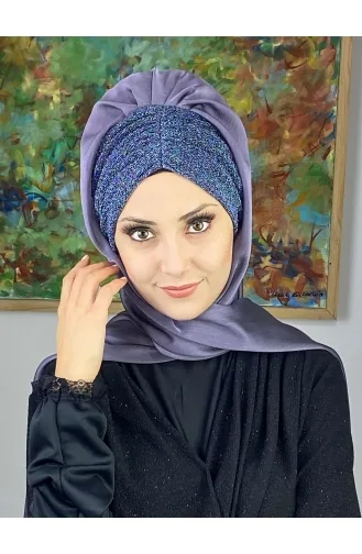 Dark Lilac Ready to wear Turban 17ŞAL1-11