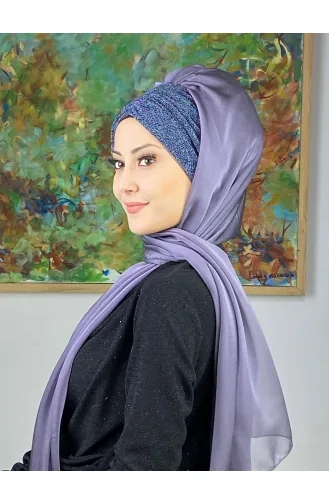 Dark Lilac Ready to wear Turban 17ŞAL1-11