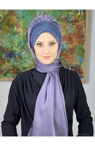 Dark Lilac Ready to wear Turban 17ŞAL1-11