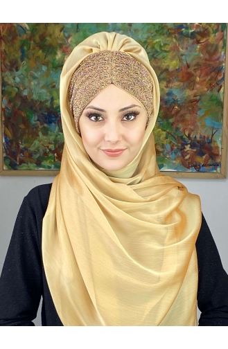 Golden Ready to Wear Turban 17ŞAL1-04