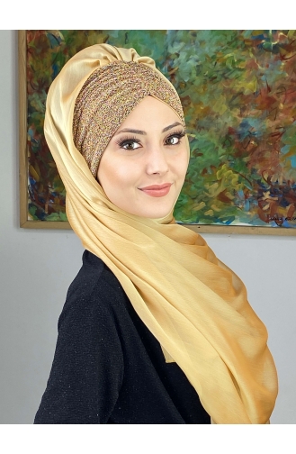 Turban Pret-a-Porter Couleur Or 17ŞAL1-04