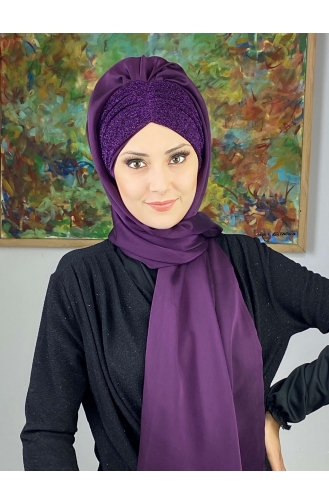 Purple Ready to wear Turban 17ŞAL1-05