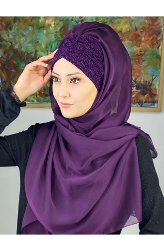 Purple Ready to Wear Turban 17ŞAL1-05