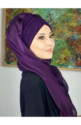 Purple Ready to wear Turban 17ŞAL1-05