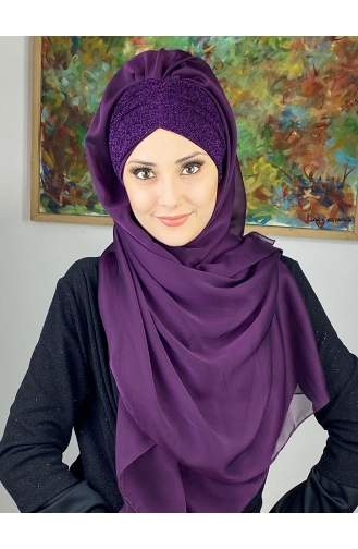 Purple Ready to wear Turban 17ŞAL1-05