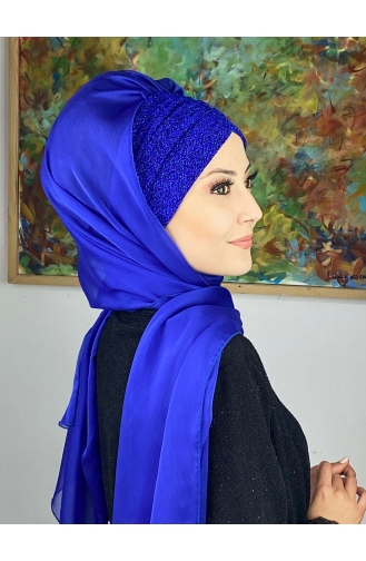 Saxon blue Ready to wear Turban 17ŞAL1-06