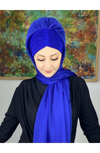 Saxon blue Ready to wear Turban 17ŞAL1-06