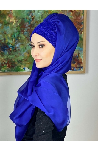 Saxon blue Ready to wear Turban 17ŞAL1-06