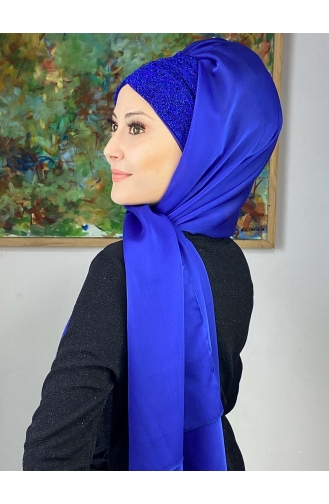 Saxon blue Ready to wear Turban 17ŞAL1-06