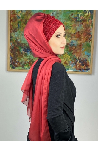 Rot Praktischer Turban 17ŞAL1-07