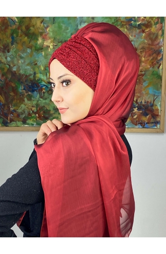 Rot Praktischer Turban 17ŞAL1-07