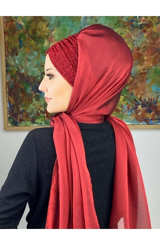 Rot Praktischer Turban 17ŞAL1-07
