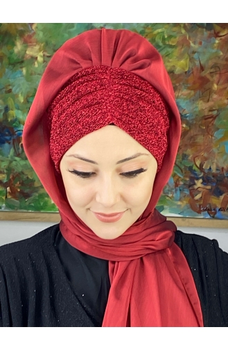 Red Ready to wear Turban 17ŞAL1-07