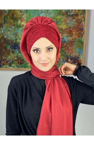 Red Ready to wear Turban 17ŞAL1-07