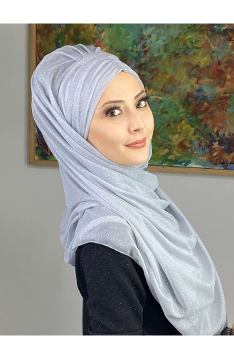 Silver Gray Ready to Wear Turban 17ŞAL38-03