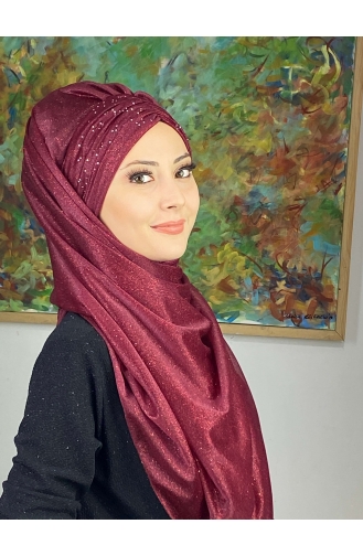 Claret Red Ready to Wear Turban 17ŞAL38-05