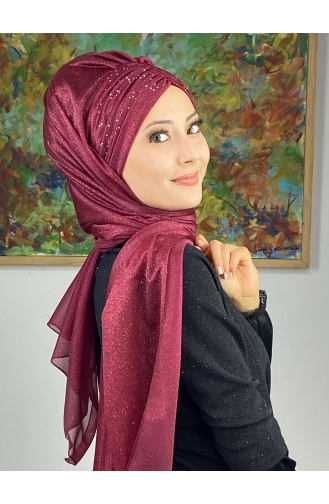 Claret Red Ready to Wear Turban 17ŞAL38-05