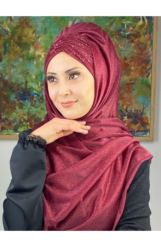 Claret Red Ready to Wear Turban 17ŞAL38-05