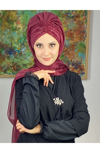 Claret Red Ready to Wear Turban 17ŞAL38-05