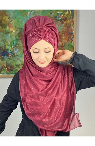 Claret Red Ready to Wear Turban 17ŞAL38-05