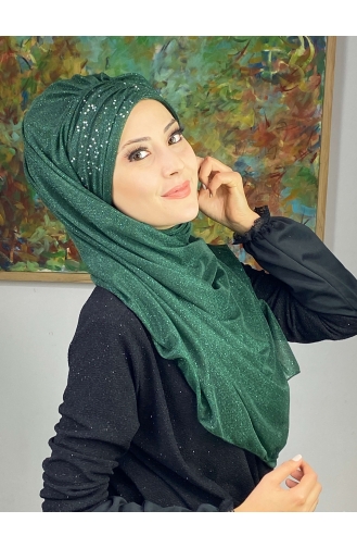 Turban Pret-a-Porter Vert emeraude 17ŞAL38-07