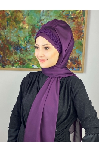 Lila Praktischer Turban 17ŞAL12-10