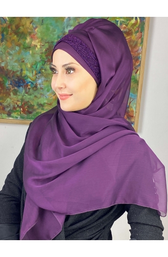 Lila Praktischer Turban 17ŞAL12-10