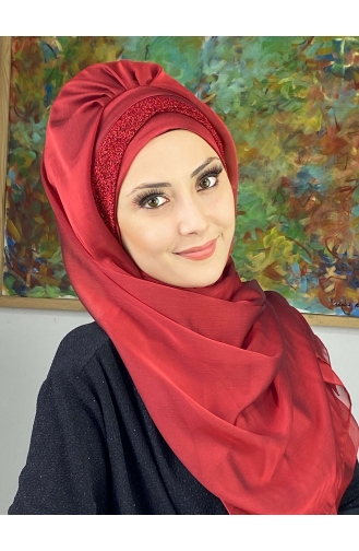 Red Ready to Wear Turban 17ŞAL12-11