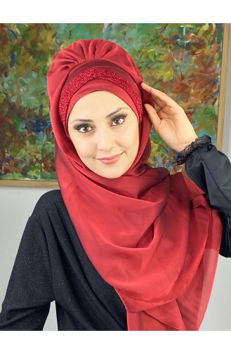 Red Ready to Wear Turban 17ŞAL12-11