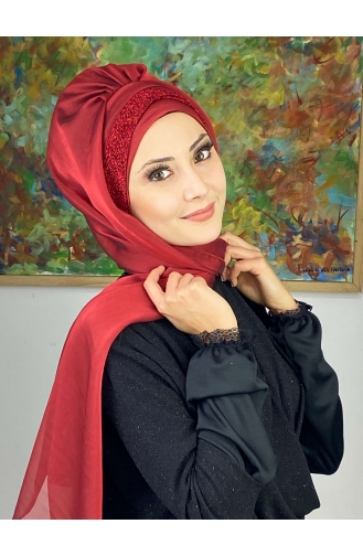 Rot Praktischer Turban 17ŞAL12-11