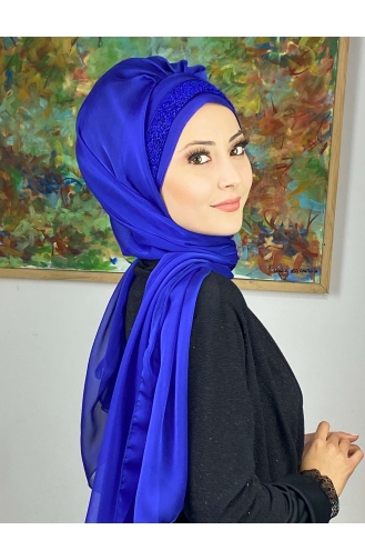 Saks-Blau Praktischer Turban 17ŞAL12-12